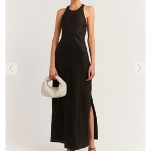 DISSH Andrea Black Linen Midi Dress